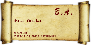 Buti Anita névjegykártya